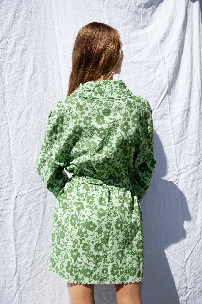 Floral Linen Cotton Robe